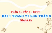 Bài 1 trang 71 SGK Toán 8 Tập 1 Chân trời sáng tạo